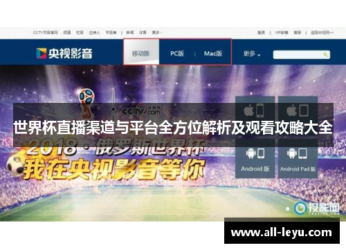世界杯直播渠道与平台全方位解析及观看攻略大全