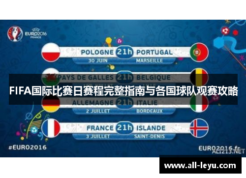 FIFA国际比赛日赛程完整指南与各国球队观赛攻略